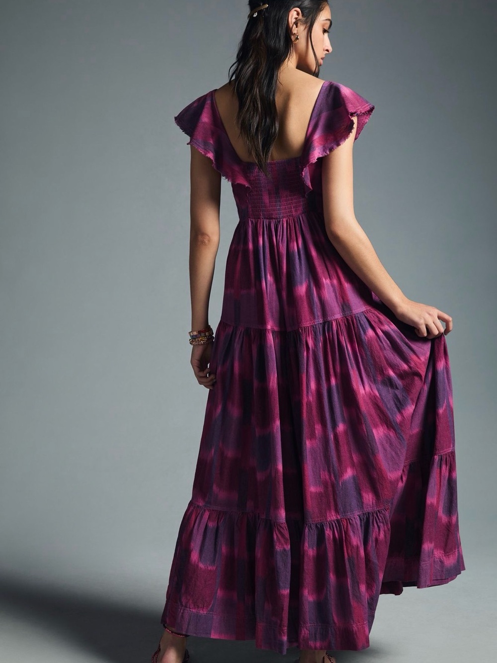 Anthropologie Pilcro Dyed Flutter-Sleeve Dress Dress M NWOT - Picture 3 of 7